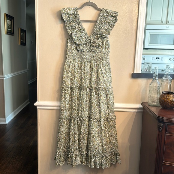 Tuckernuck Hyacinth House floral ruffle maxi dress - large - Picture 2 of 5